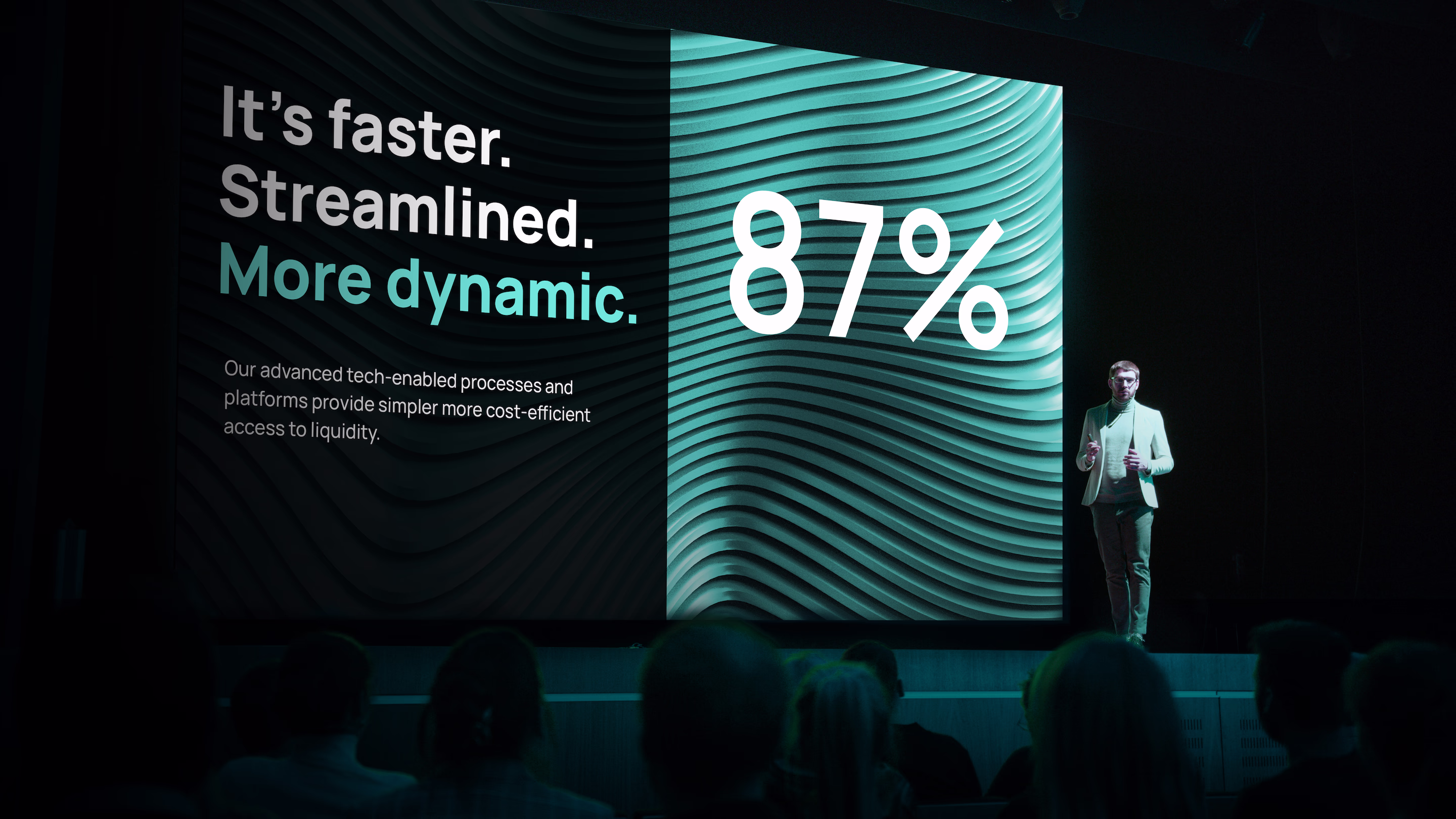It's faster. Streamlined. More dynamic.
87%
Our advanced tech-enabled processes and platforms provide simpler more cost-efficient access to liquidity.