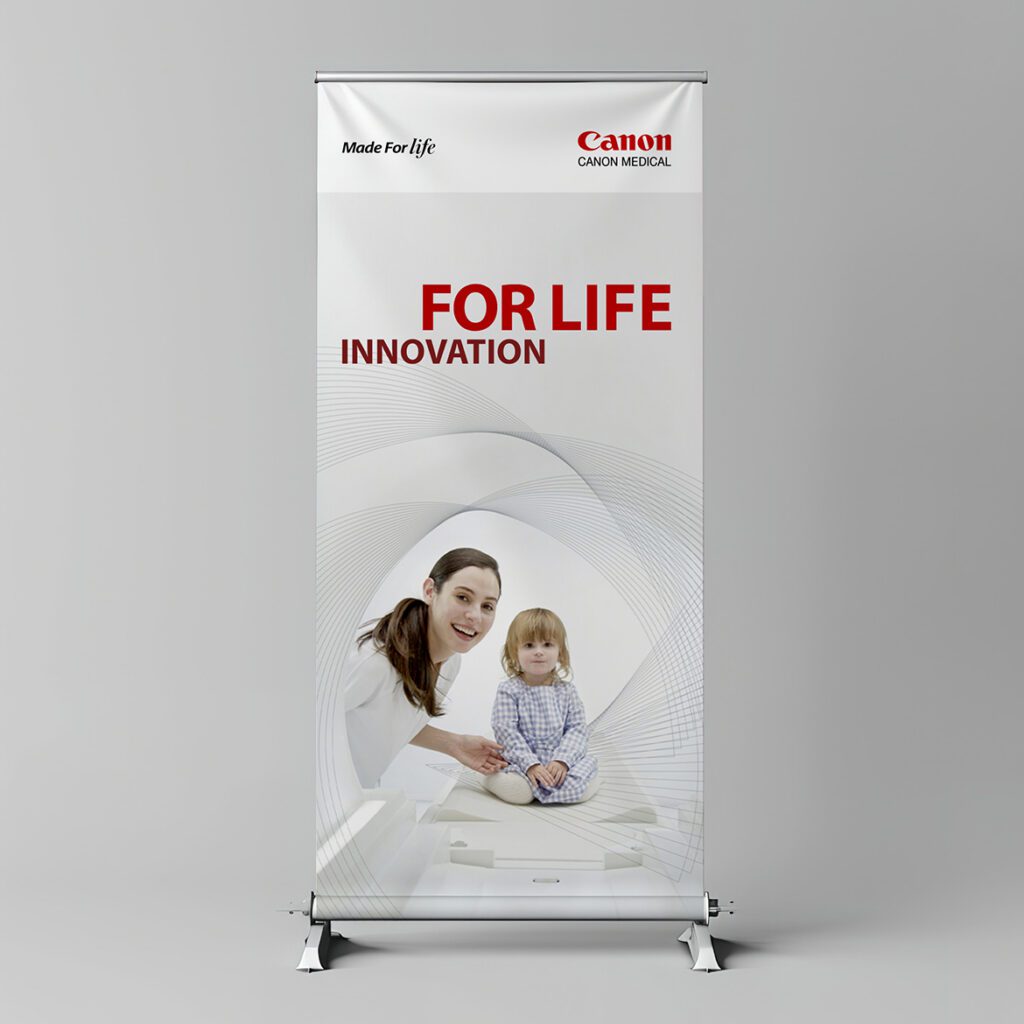 tradeshow poster showing Canon Medical brand